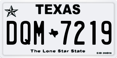 TX license plate DQM7219