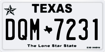TX license plate DQM7231