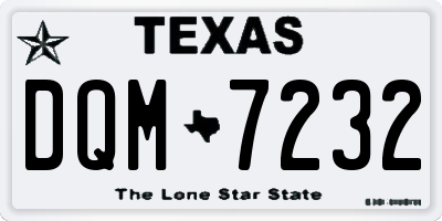TX license plate DQM7232