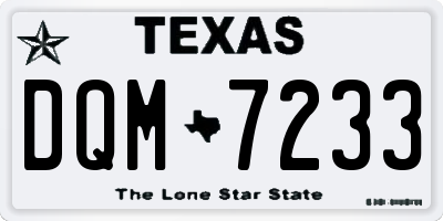 TX license plate DQM7233