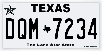 TX license plate DQM7234