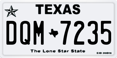 TX license plate DQM7235