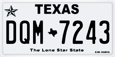 TX license plate DQM7243