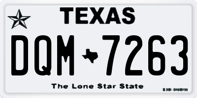 TX license plate DQM7263