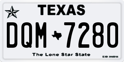 TX license plate DQM7280