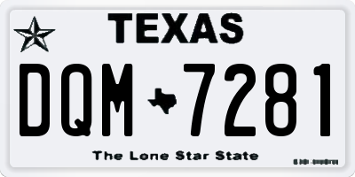 TX license plate DQM7281