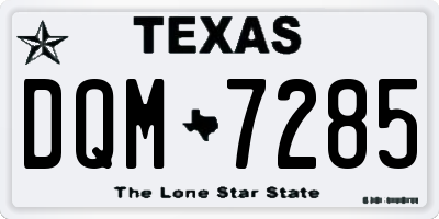 TX license plate DQM7285