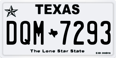 TX license plate DQM7293