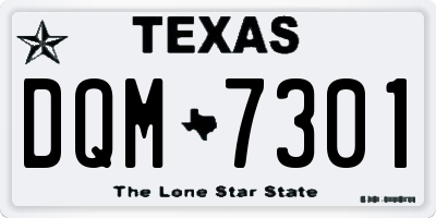 TX license plate DQM7301