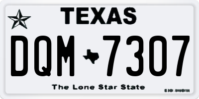 TX license plate DQM7307