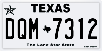 TX license plate DQM7312
