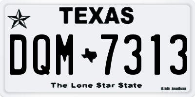 TX license plate DQM7313