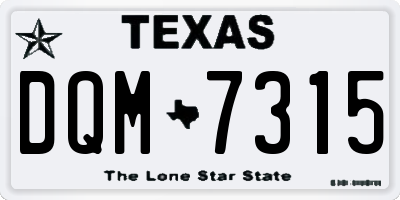 TX license plate DQM7315