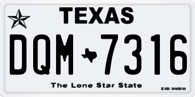 TX license plate DQM7316