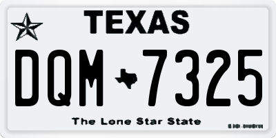 TX license plate DQM7325
