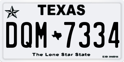 TX license plate DQM7334