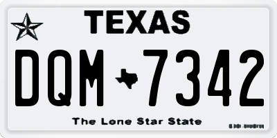 TX license plate DQM7342