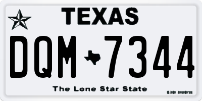 TX license plate DQM7344