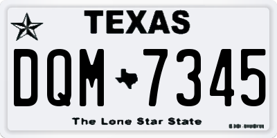 TX license plate DQM7345