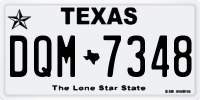TX license plate DQM7348