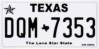 TX license plate DQM7353