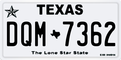 TX license plate DQM7362