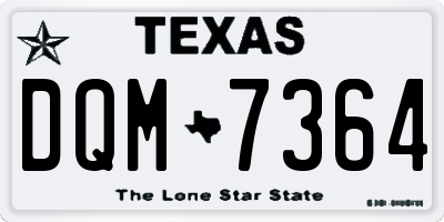 TX license plate DQM7364