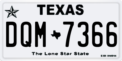 TX license plate DQM7366