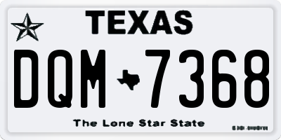 TX license plate DQM7368