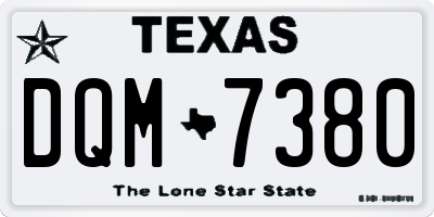 TX license plate DQM7380