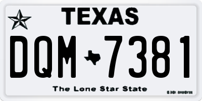 TX license plate DQM7381