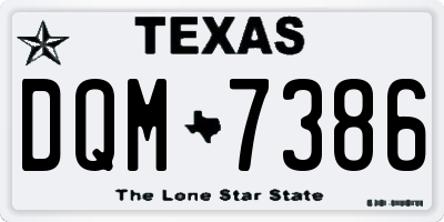 TX license plate DQM7386