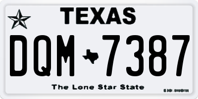 TX license plate DQM7387