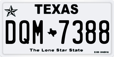 TX license plate DQM7388