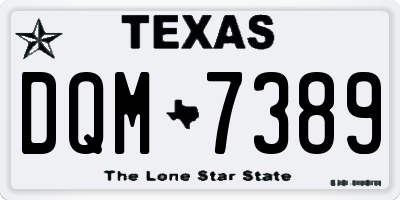 TX license plate DQM7389