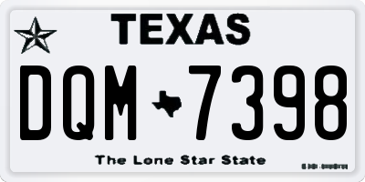 TX license plate DQM7398