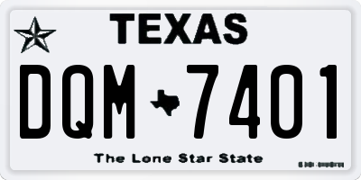 TX license plate DQM7401