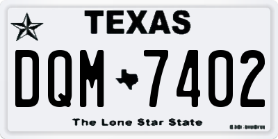 TX license plate DQM7402