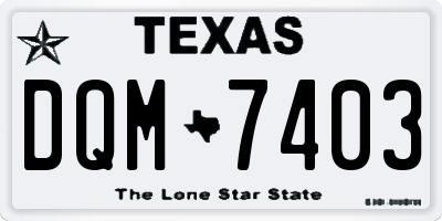 TX license plate DQM7403