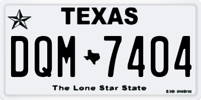 TX license plate DQM7404