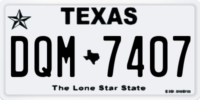 TX license plate DQM7407