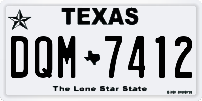 TX license plate DQM7412