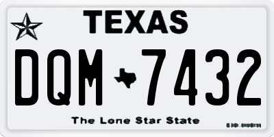 TX license plate DQM7432