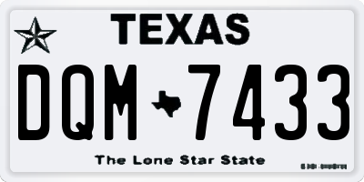TX license plate DQM7433