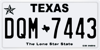 TX license plate DQM7443
