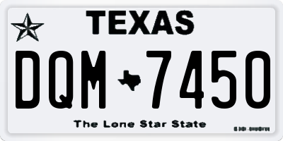TX license plate DQM7450