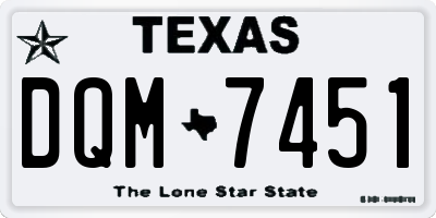 TX license plate DQM7451
