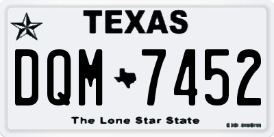 TX license plate DQM7452