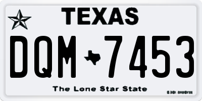 TX license plate DQM7453