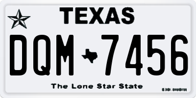 TX license plate DQM7456